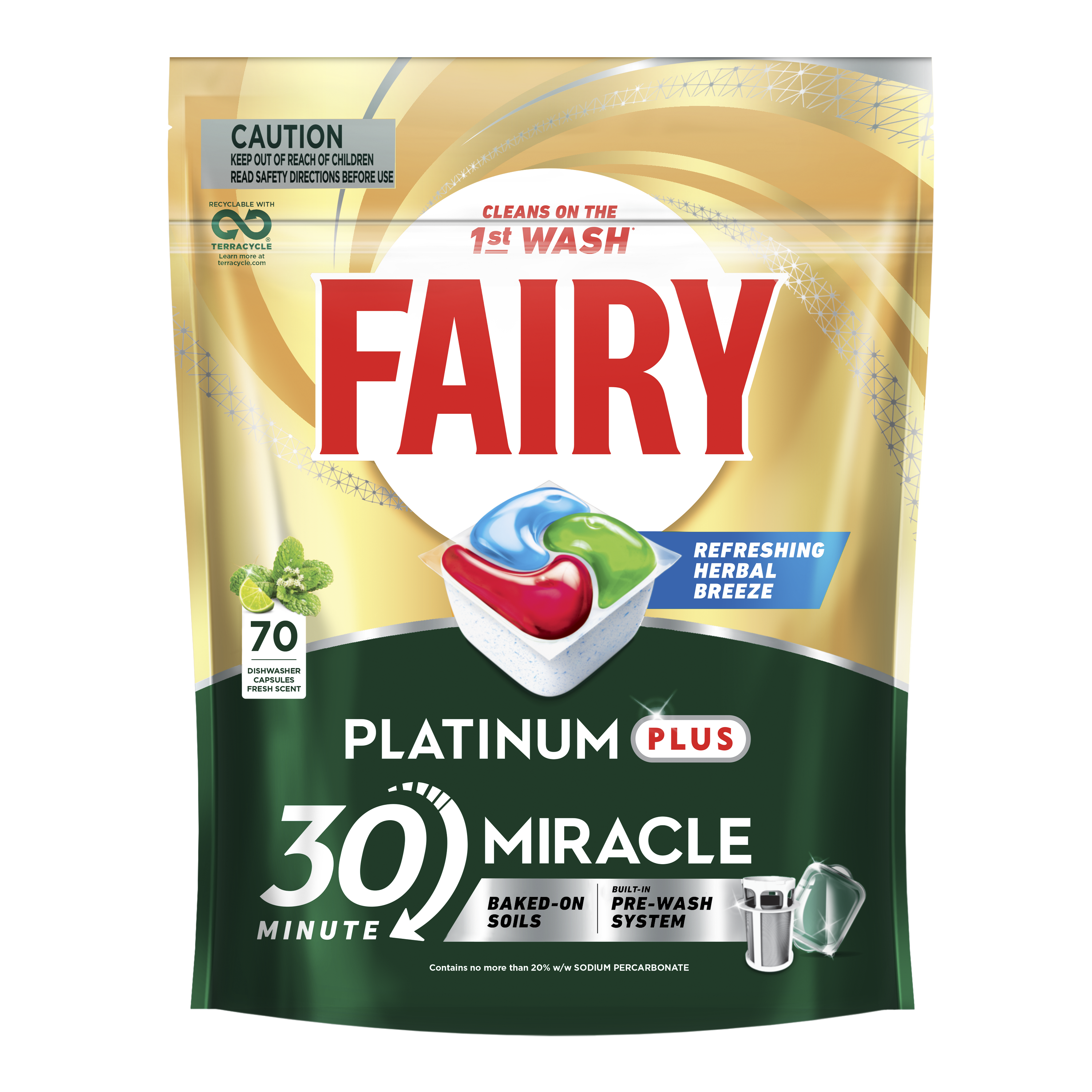 فیری پلاتینیوم پلاس اروپایی قرص ماشین ظرفشویی  (Fairy Platinum Plus Miracle 70)