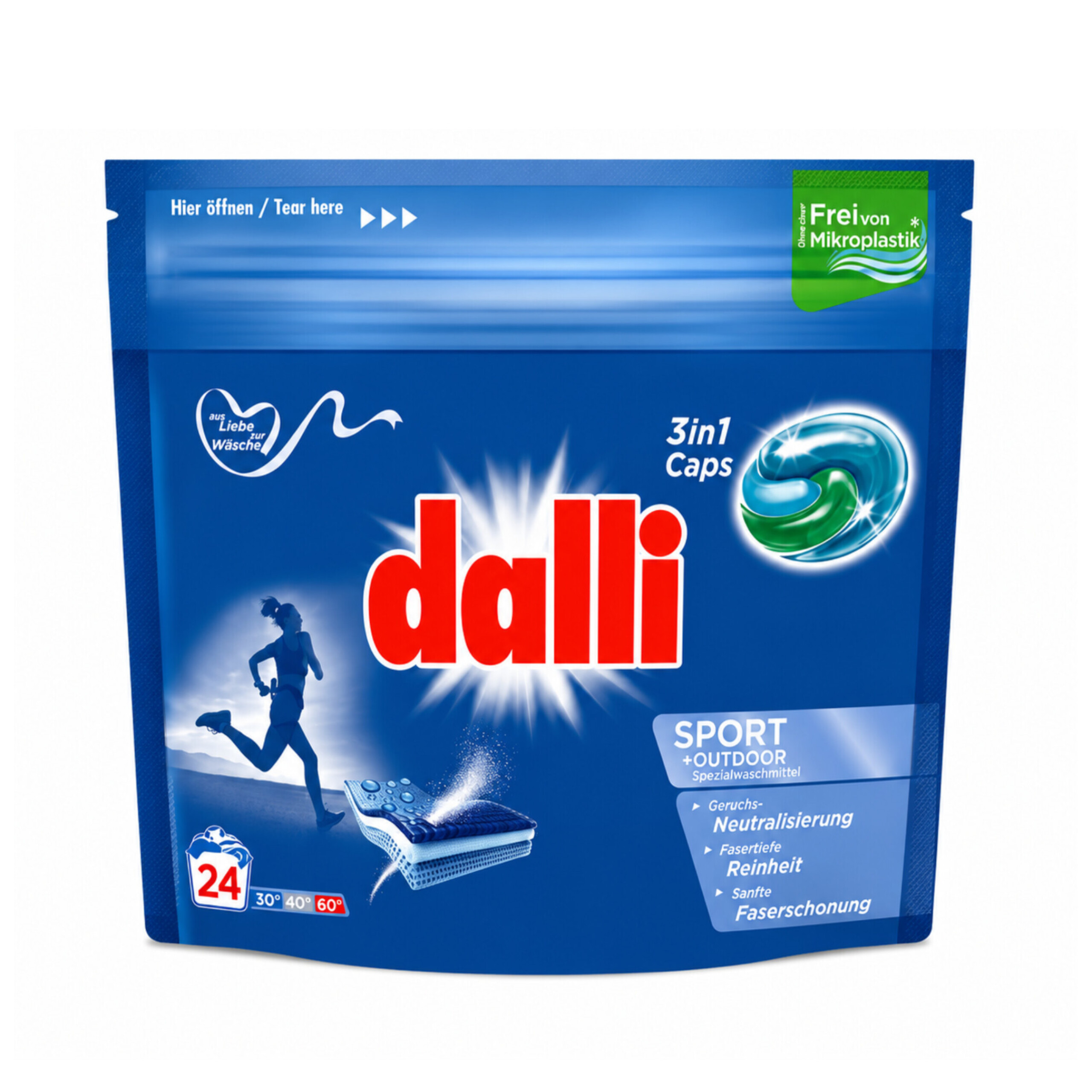 دالی قرص لباسشویی ازبین برنده بو 3در1 آلمانی (24 Dalli Sport + Outdoor 3in1)