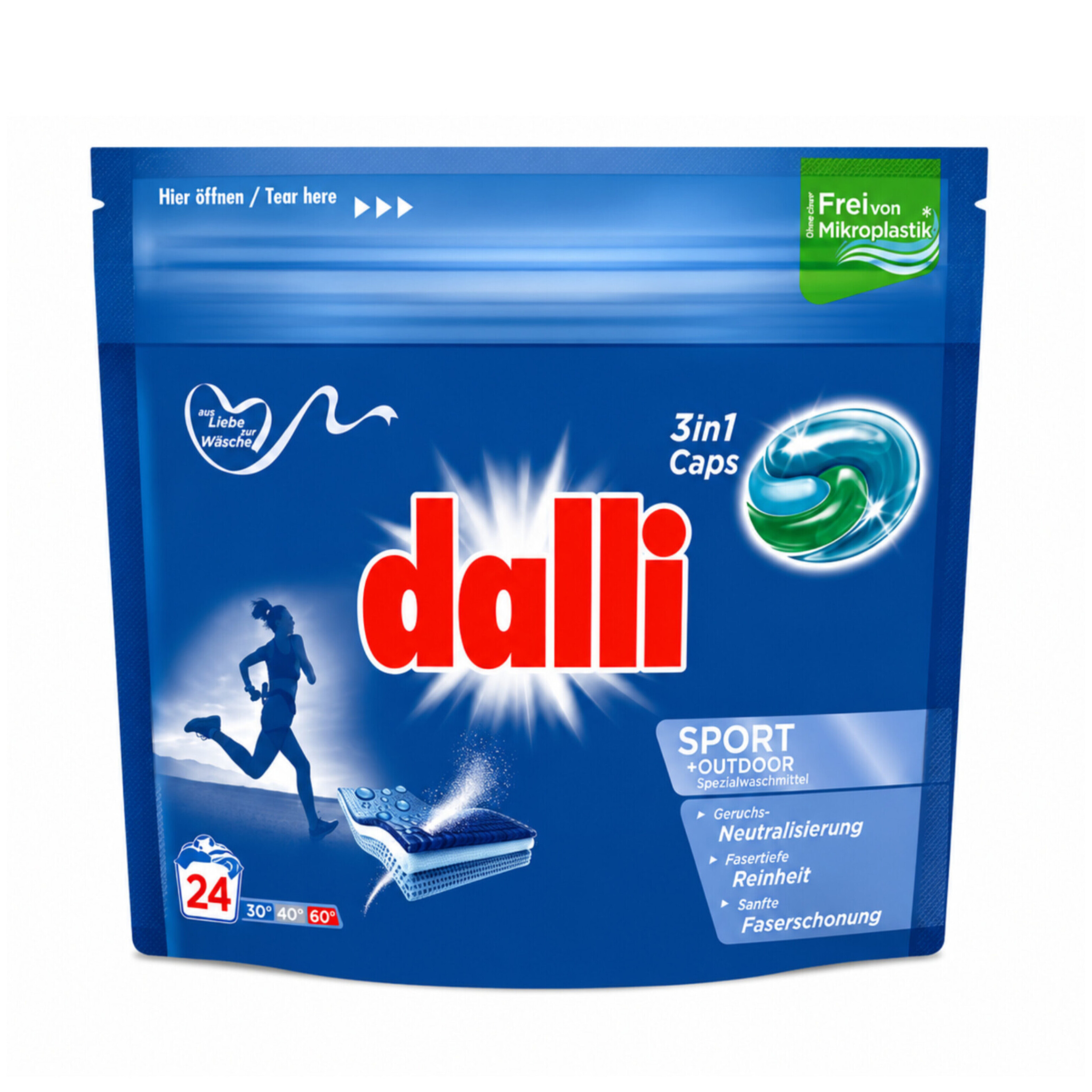 دالی قرص لباسشویی ازبین برنده بو 3در1 آلمانی (24 Dalli Sport + Outdoor 3in1)