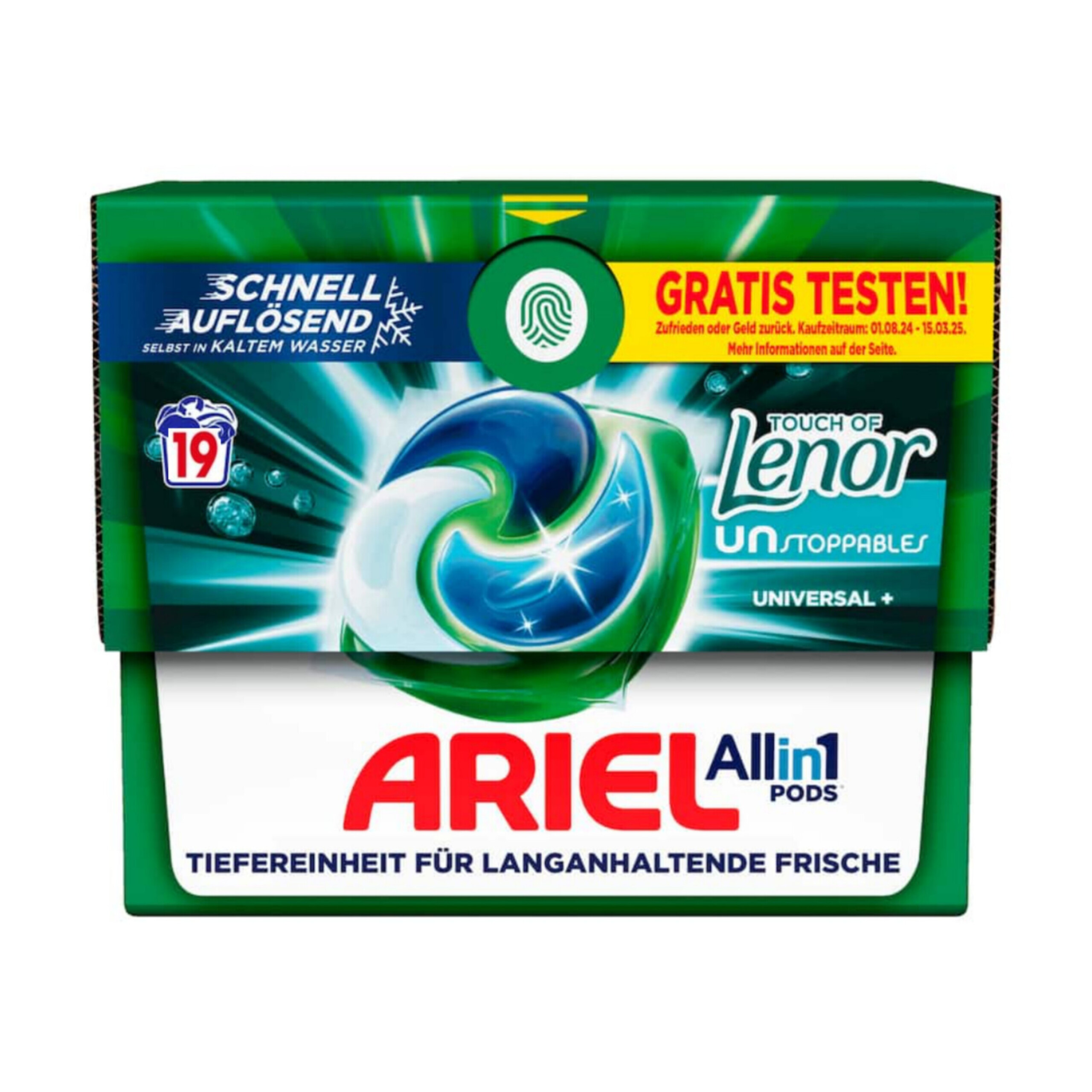 اریل لنور فرش قرص لباسشویی اروپایی (Ariel 4in1 Pods+ Lenor Fersh 19)