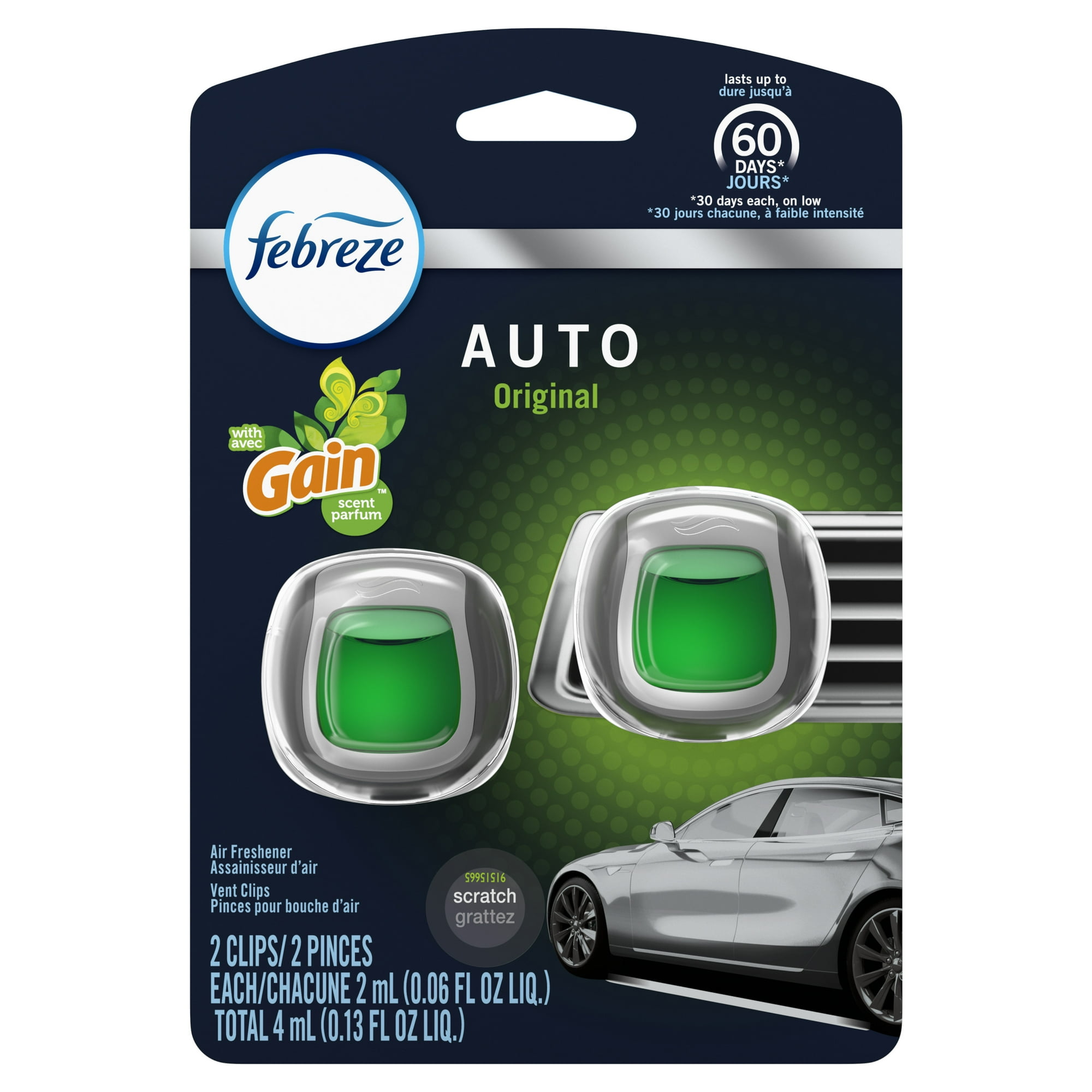 فبرز خوشبوکننده دریچه کولر ماشین رایحه تمیزی جاین (Febreze Auto Gain Original)