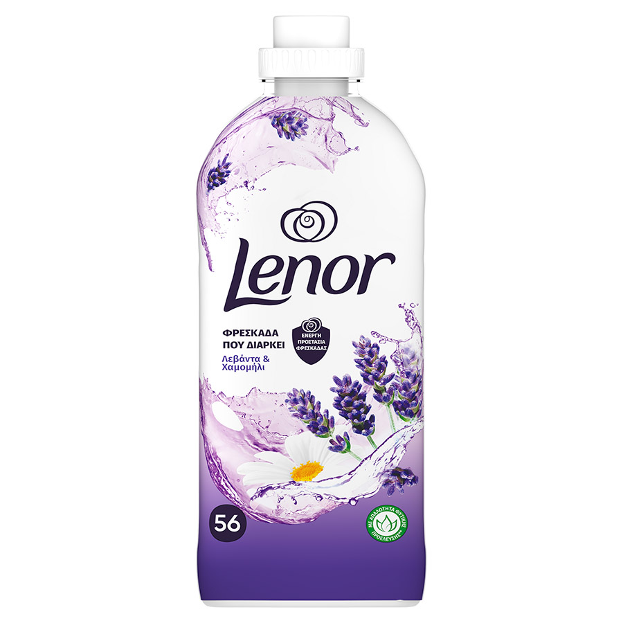 لنور مایع نرم کننده و خوشبوکننده لباس رایحه اسطوخودوس و بابونه 56 بار شستشوی (Lenor Lavender & Chamomile)