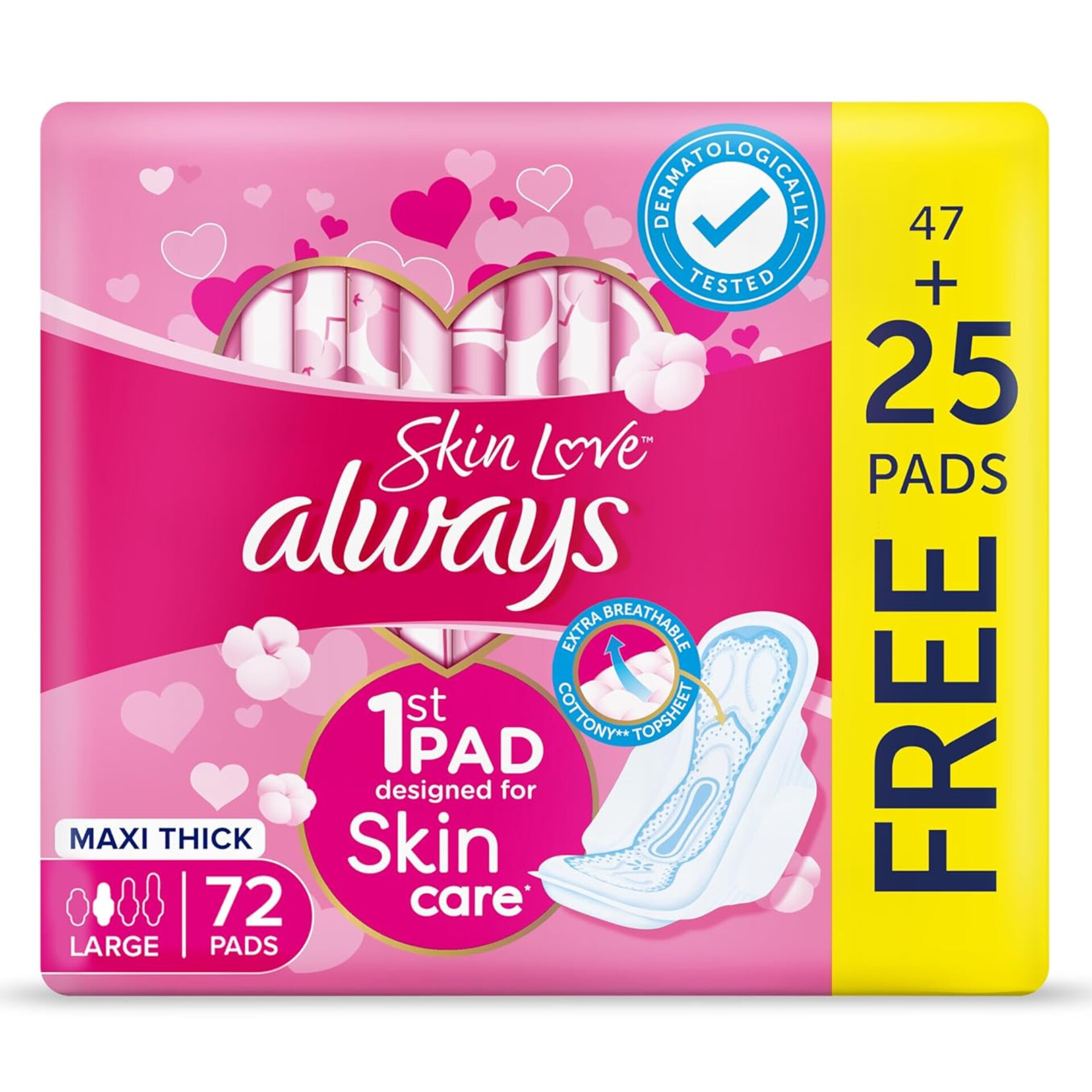 آلویز عربی نوار بهداشتی ضد حساسیت پنبه ای (Always Skin Love 72)