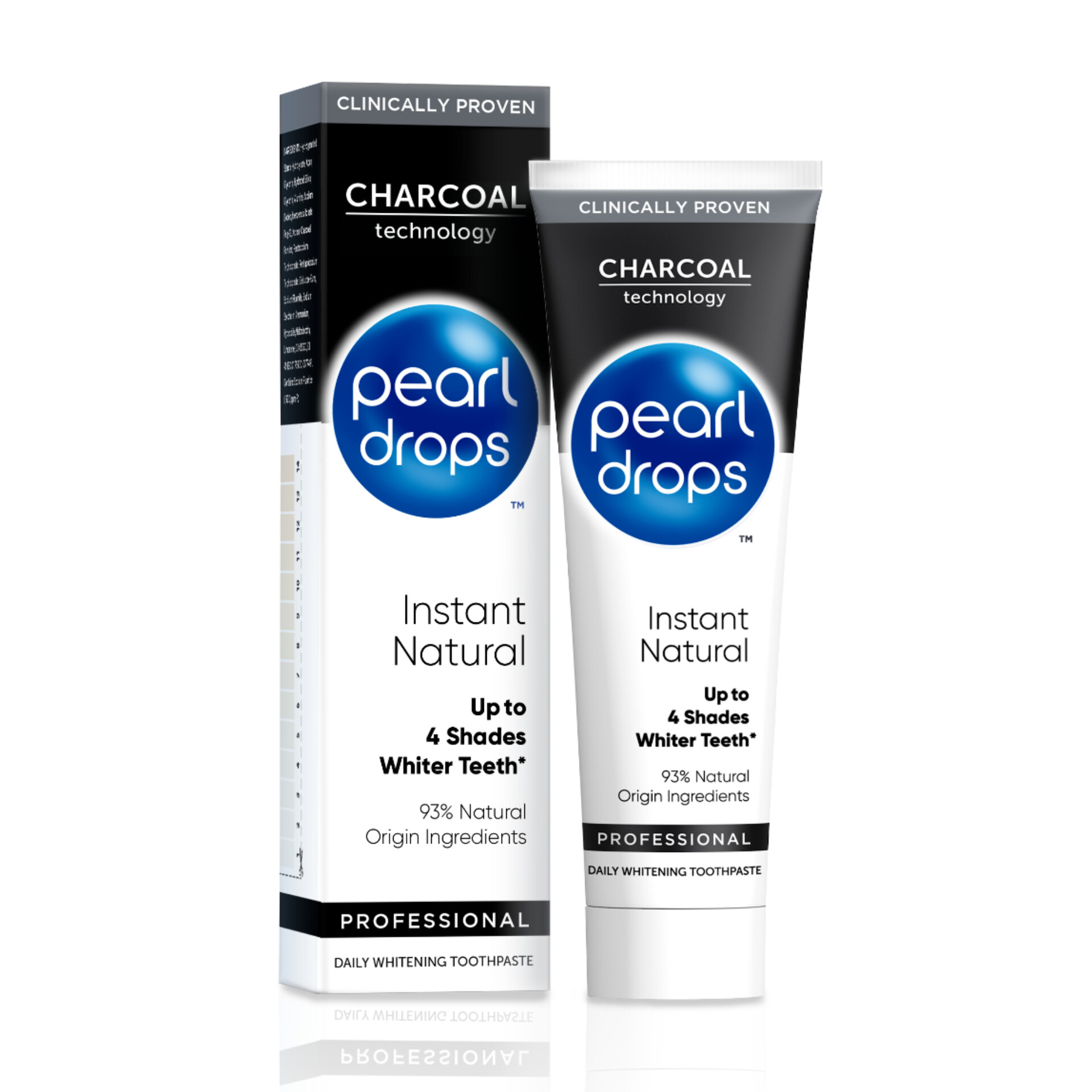 پیرل دراپس مشکی خمیردندان سفید کننده طبیعی زغالی (Pearl Drops Instant Natural)