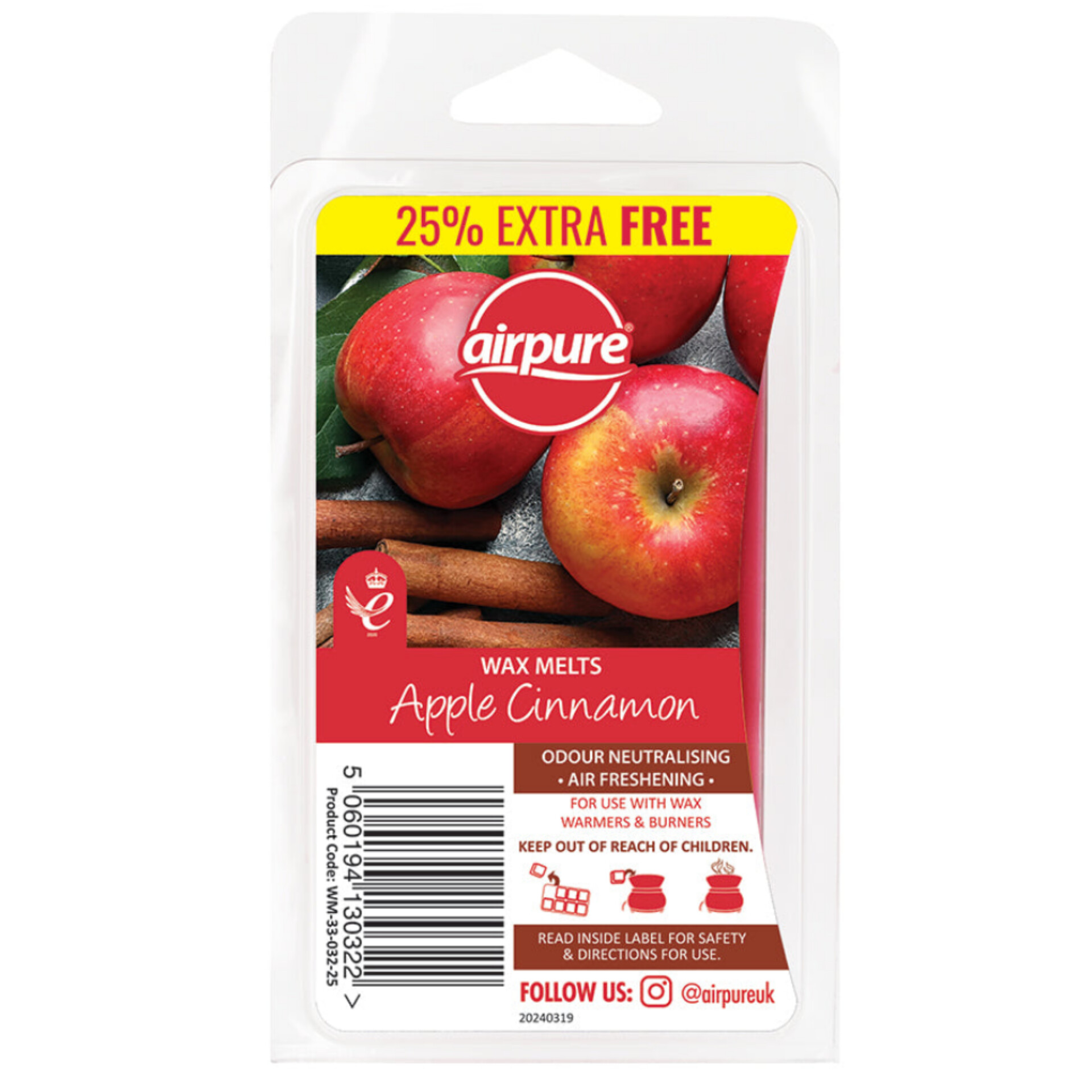 ایرپور اسانس جامد خوشبوکننده هوا رایحه سیب و دارچین (Airpure Wax Melts Apple Cinnamon)