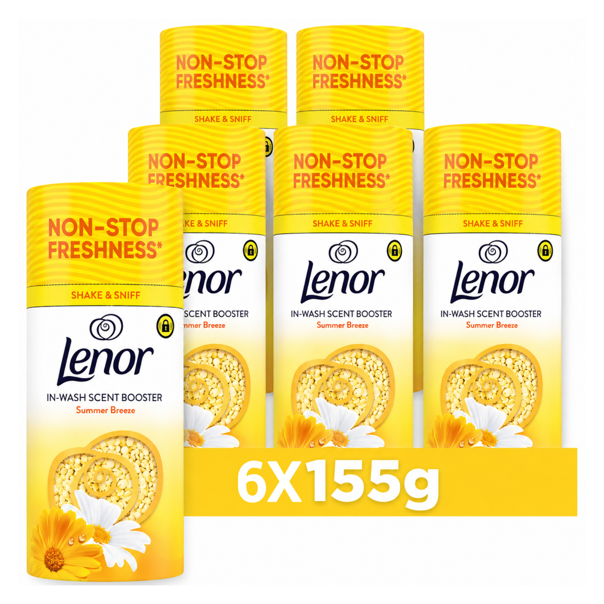 لنور دانه های خوشبوکننده لباس رایحه نسیم تابستانی بسته 6عددی (Lenor Summr Breeze)