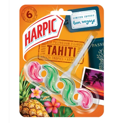 هارپیک آویز خوشبوکننده و تمیزکننده توالت فرنگی رایحه استوایی (Harpic Tahiti)