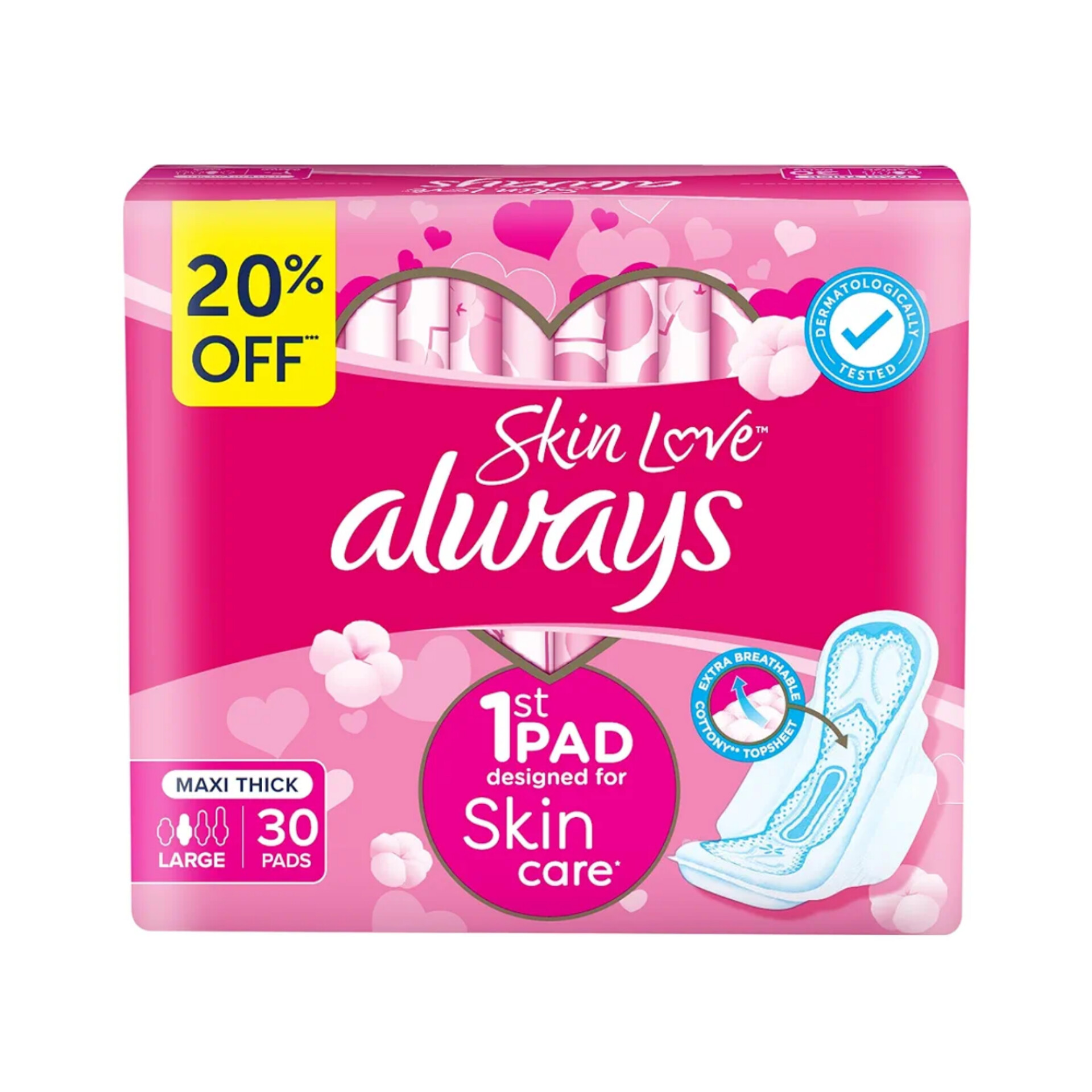 آلویز عربی نوار بهداشتی ضد حساسیت پنبه ای (Always Skin Love 30)