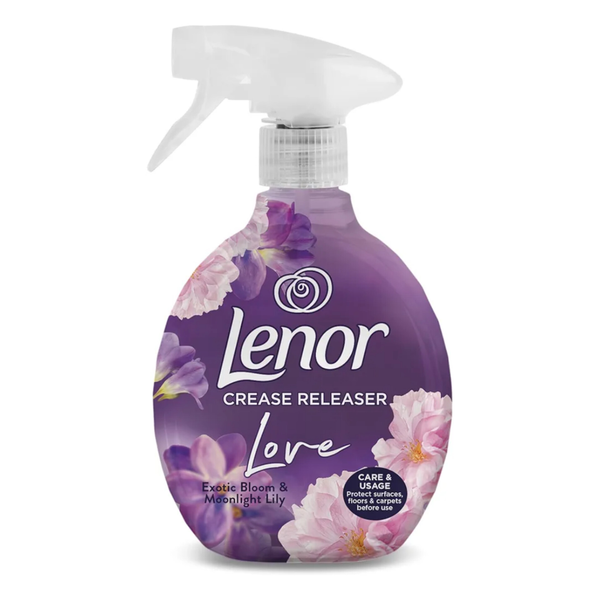 لنور اسپری از بین برنده چروک و خشوبوکننده لباس رایحه شکوفه عجیب و غریب(Lenor Exotic Bloom)