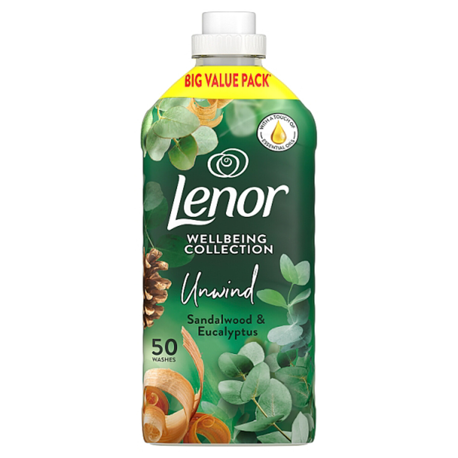 لنور مایع نرم کننده و خوشبوکننده لباس سایز بزرگ رایحه چوب سندل و اکالیپتوس (Lenor Gold Orchid)