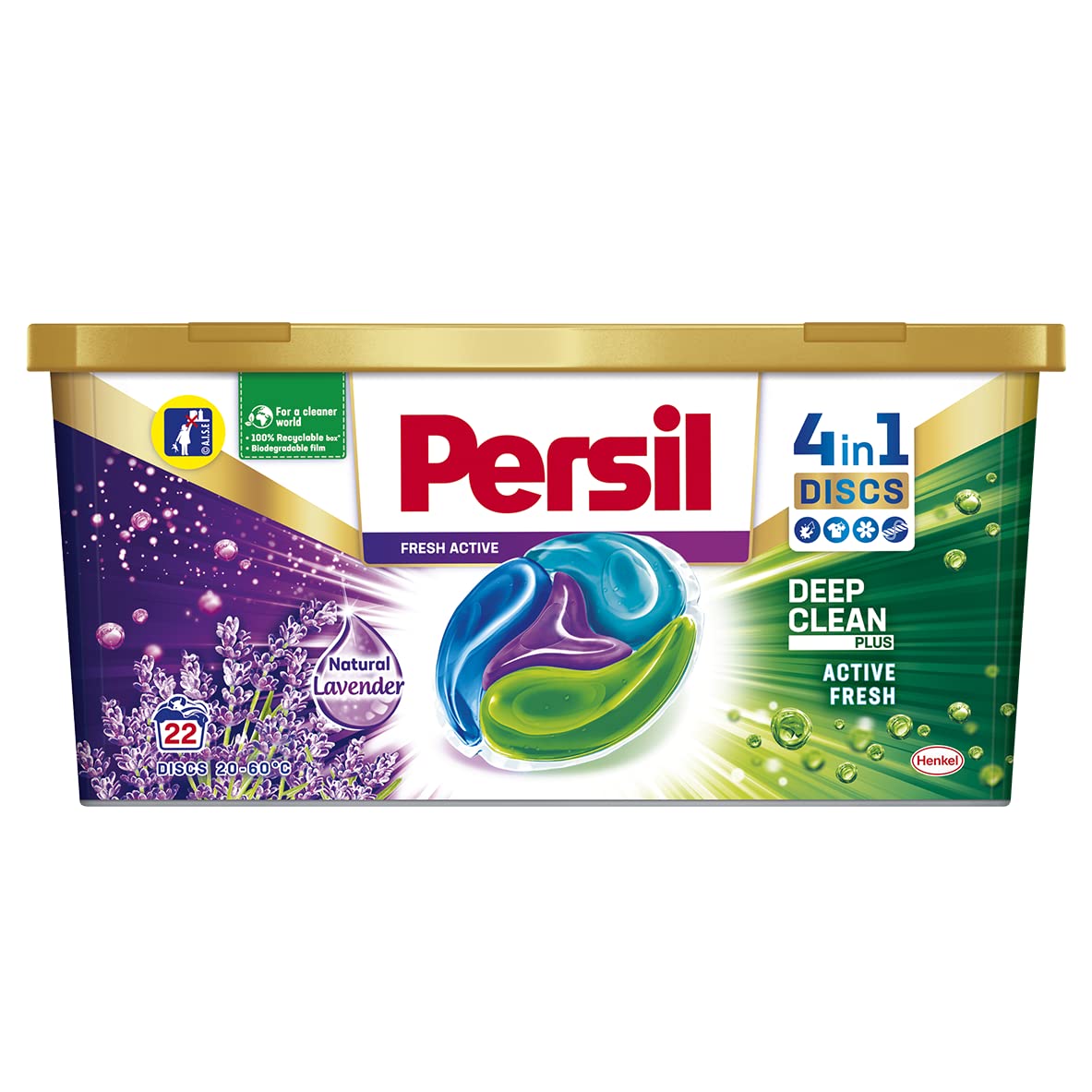 پرسیل آلمان قرص لباسشویی 4 در 1 با رایحه اسطوخودوس (22 Persil 4in1 Discs Deep Clean + Natural Lavender)