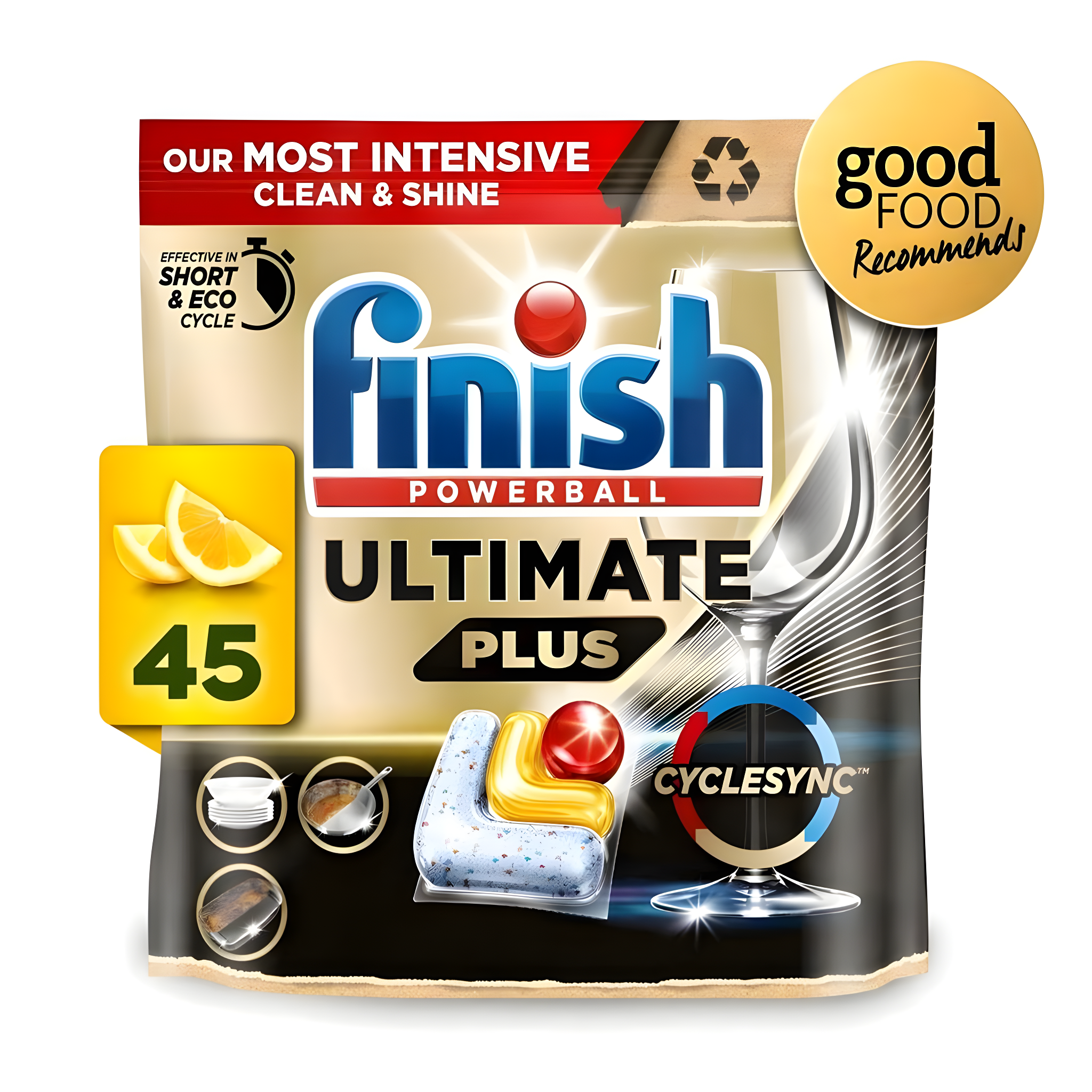 فینیش التمیت پلاس قرص ماشین ظرفشویی اروپایی (Finish Powerball Ultimate Plus 45)