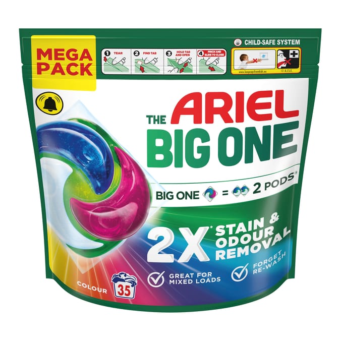 اریل قرص بزرگ لباسشویی رنگی اروپایی (35 Ariel Big One Pods Colour)