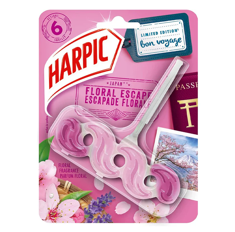 هارپیک آویز خوشبوکننده و تمیزکننده توالت فرنگی رایحه فرار گل (Harpic Floral Escape)
