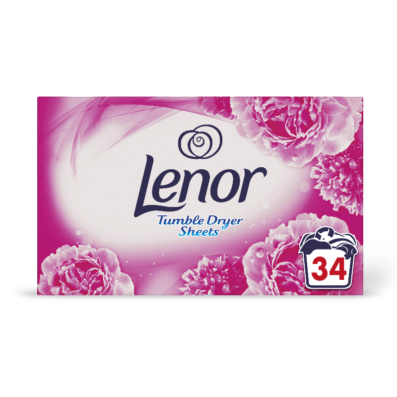 لنور ورق خشک کن و خوشبوکننده لباس رایحه شکوفه صورتی (Lenor Tumble Dryer Pink Blossom 34)