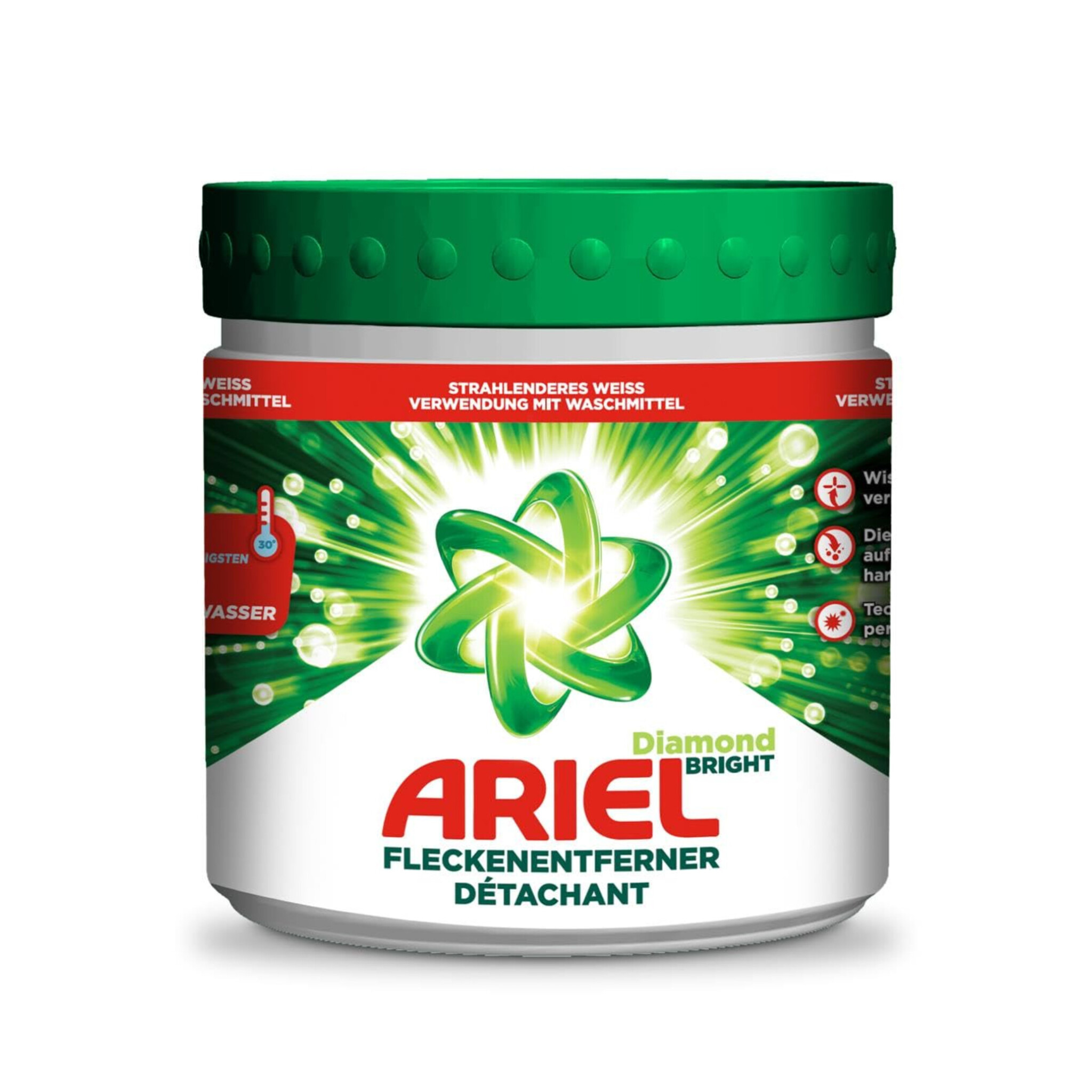 اریل پودر لکه بر و سفیدکننده لباس اروپایی (Ariel Stain Remover White 500g)