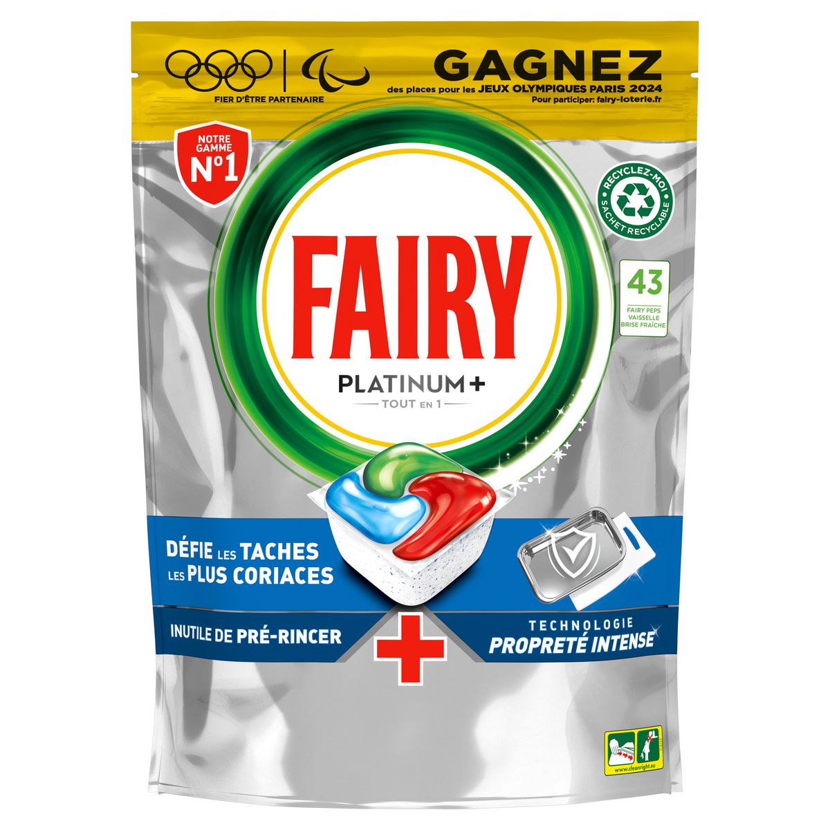 فیری پلاتینیوم پلاس دیپ کلین فرانسه قرص ماشین ظرفشویی (Fairy Platinum Plus Deep Clean 43)