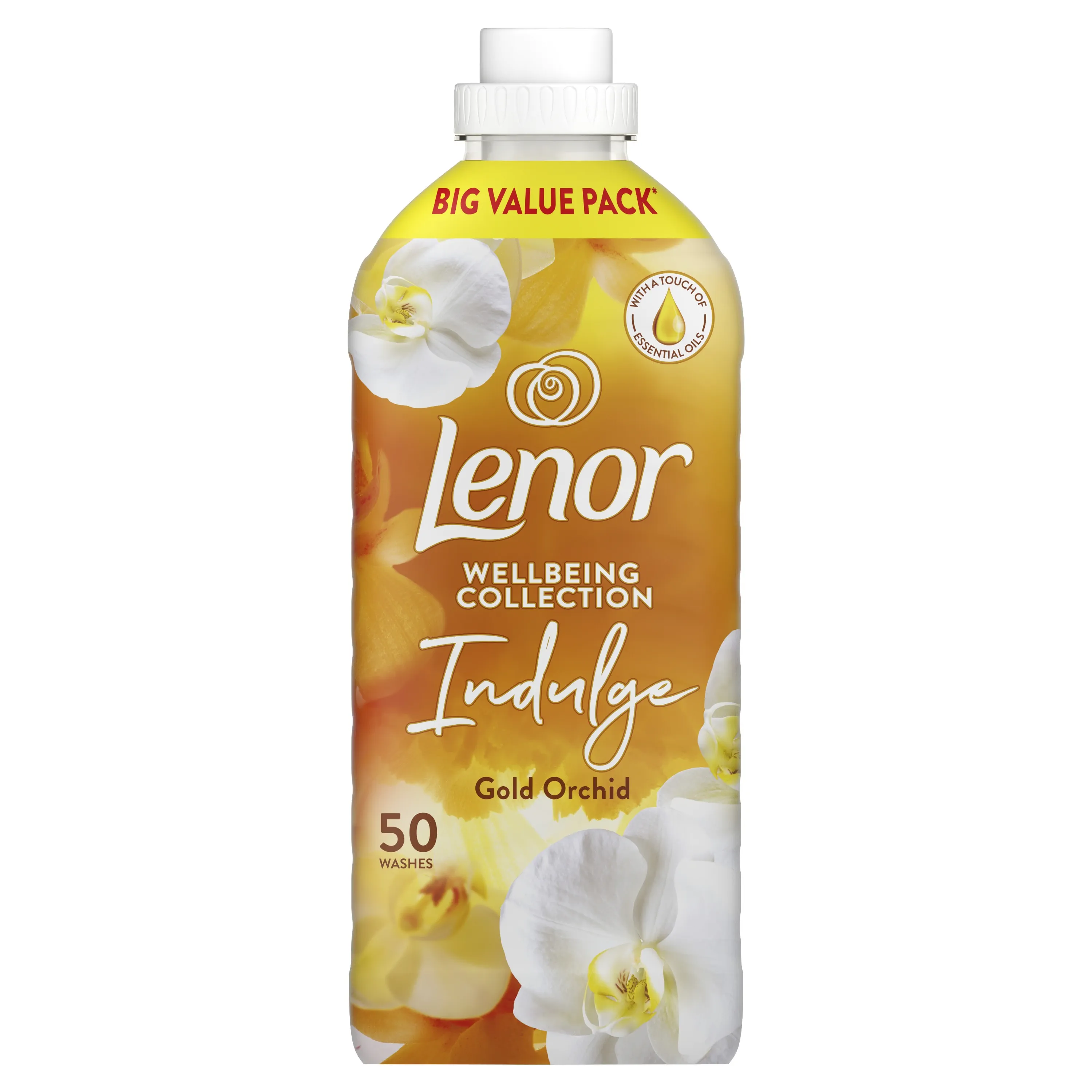 لنور مایع نرم کننده و خوشبوکننده لباس سایز بزرگ رایحه ارکیده طلایی (Lenor Gold Orchid)