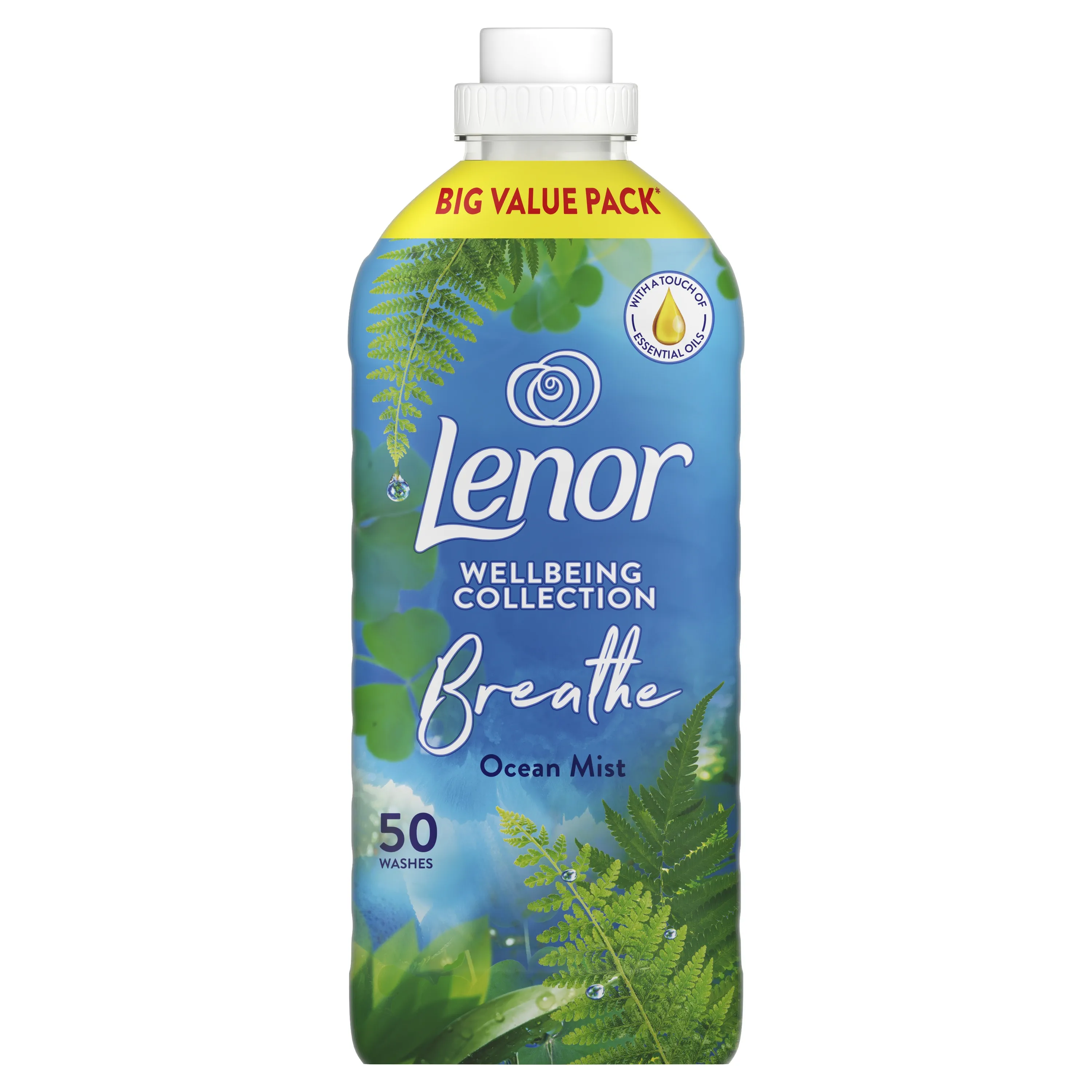 لنور مایع نرم کننده و خوشبوکننده لباس سایز بزرگ رایحه مه اقیانوس (Lenor Ocean Mist)
