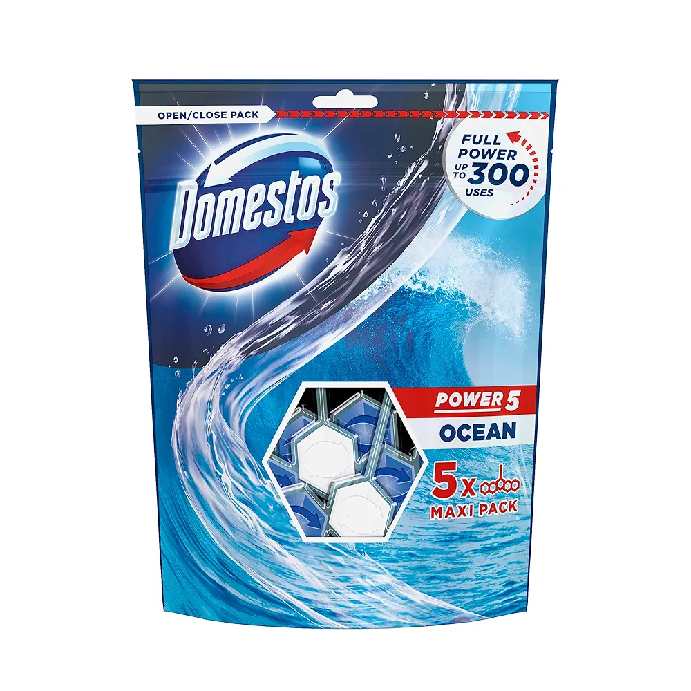دامستوس جرمگیر و خوشبوکننده توالت فرنگی رایحه اقیانوس پک بزرگ (Domestos)