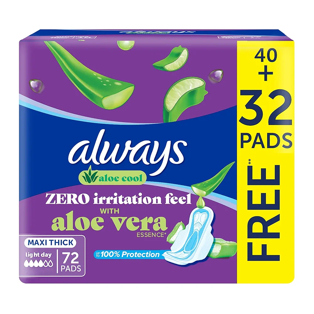 آلویز عربی نوار بهداشتی عصاره آلوئه‌ورا و خنک کننده (Always Aloe cool 72)