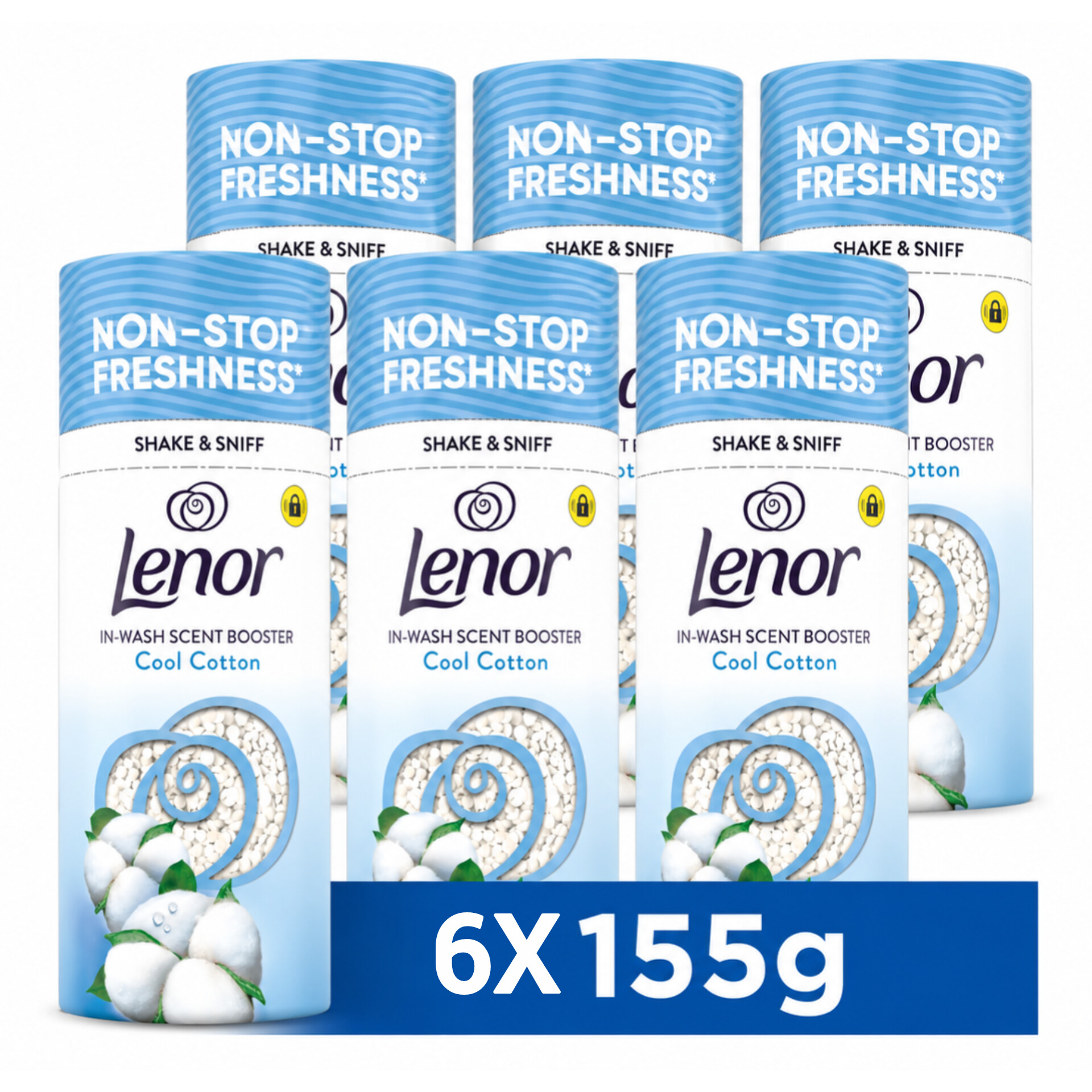 لنور دانه های خوشبوکننده لباس رایحه پنبه و تازگی بسته 6عددی (Lenor Cool Cotton)