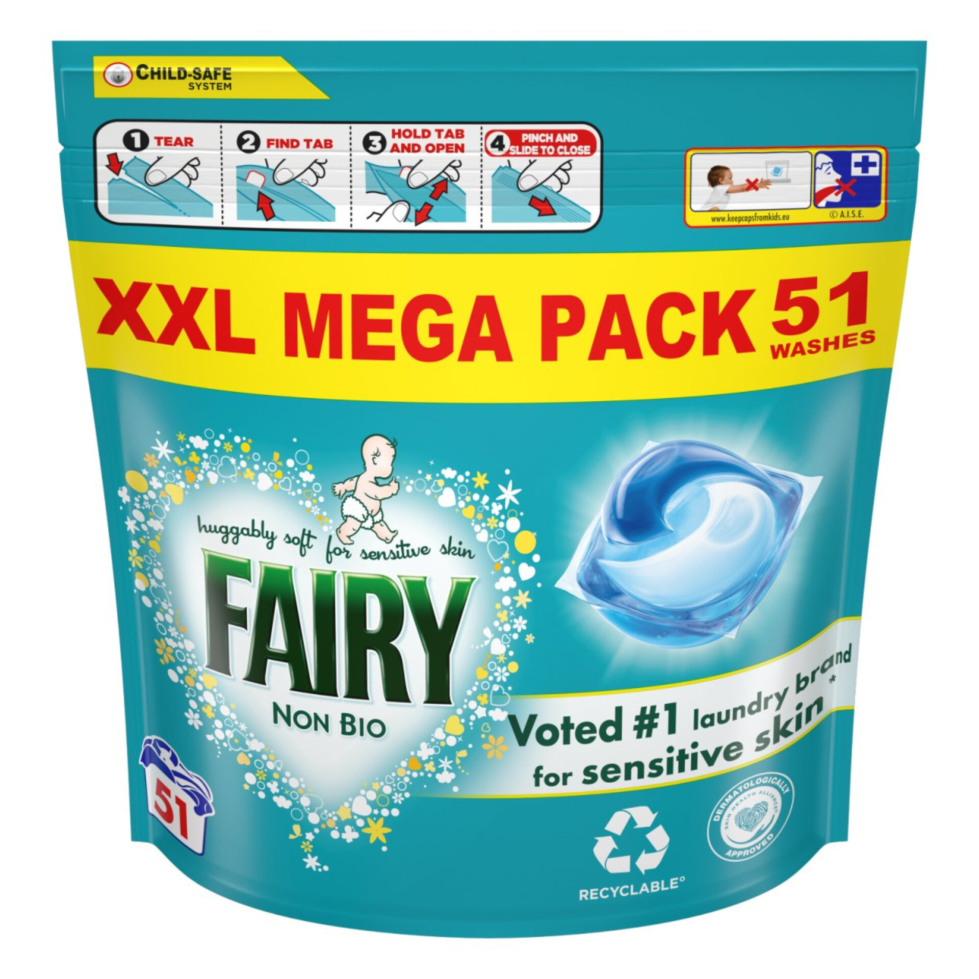 فیری نون بیو قرص لباسشویی ضد حساسیت (FAIRY Pods Non Bio 51)