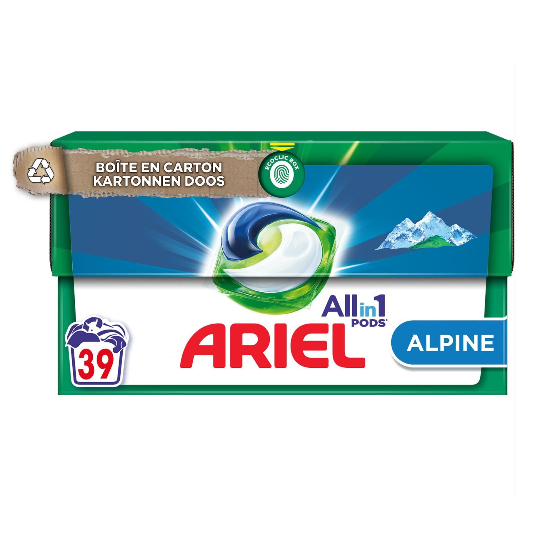 اریل قرص لباسشویی با رایحه کوهستان الپ فرانسه (Ariel Pods Alpine 39)