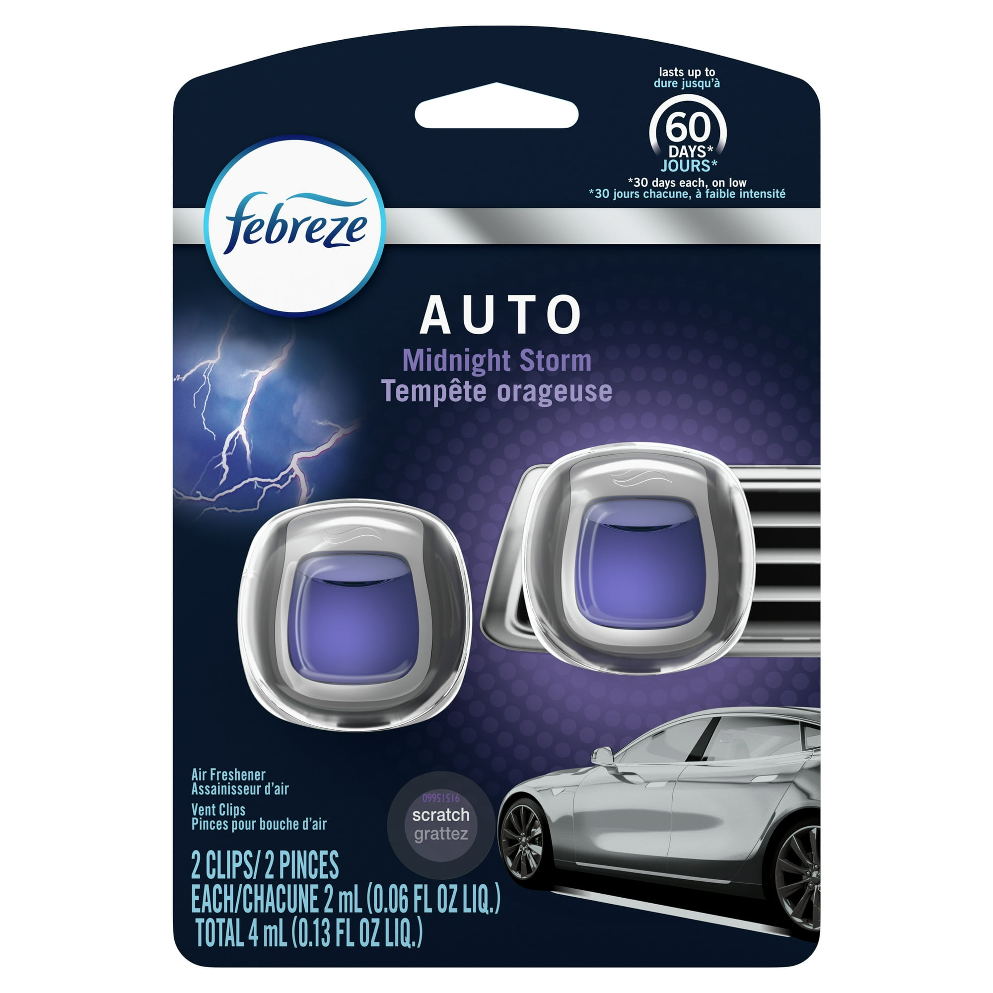 فبرز خوشبوکننده دریچه کولر ماشین رایحه طوفان نیمه شب (Febreze Auto Midnight Storm)