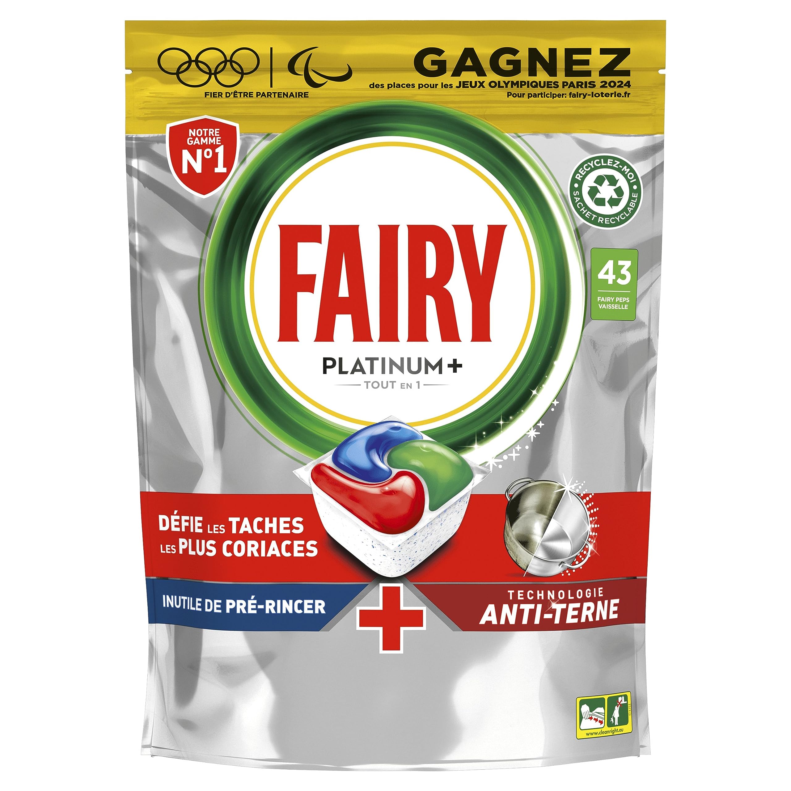 فیری پلاتینیوم پلاس فرانسه قرص ماشین ظرفشویی (Fairy Platinum Plus 43)