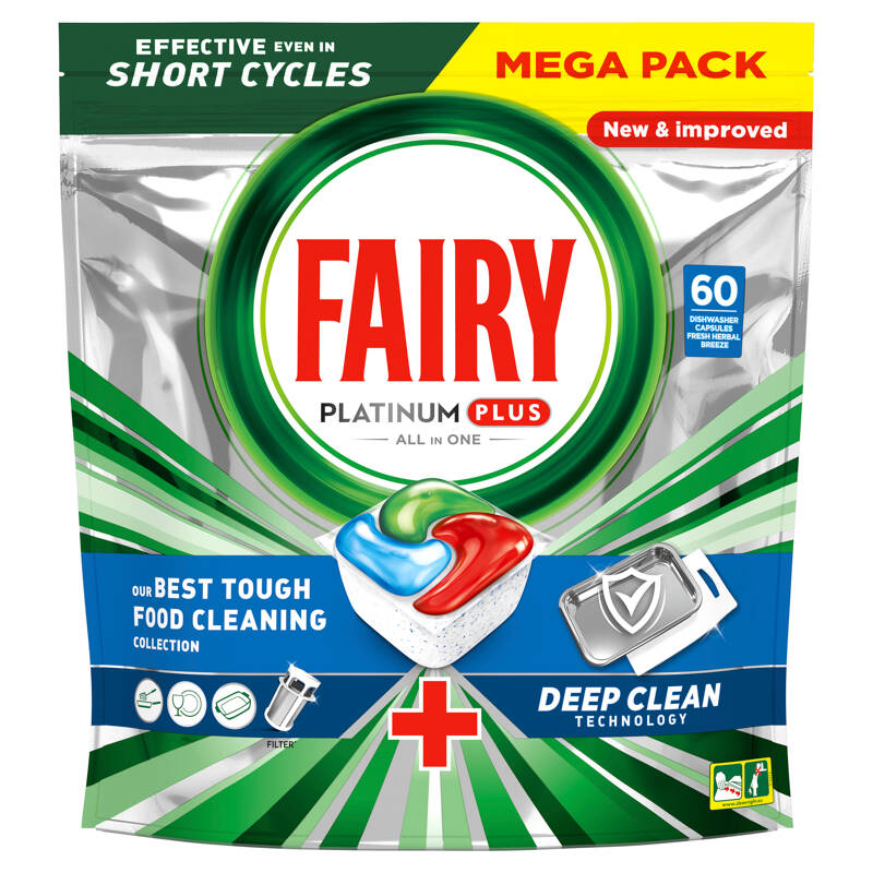 فیری پلاتینیوم پلاس دیپ کلین ایتالیا قرص ماشین ظرفشویی (Fairy Platinum Plus Deep Clean 60)