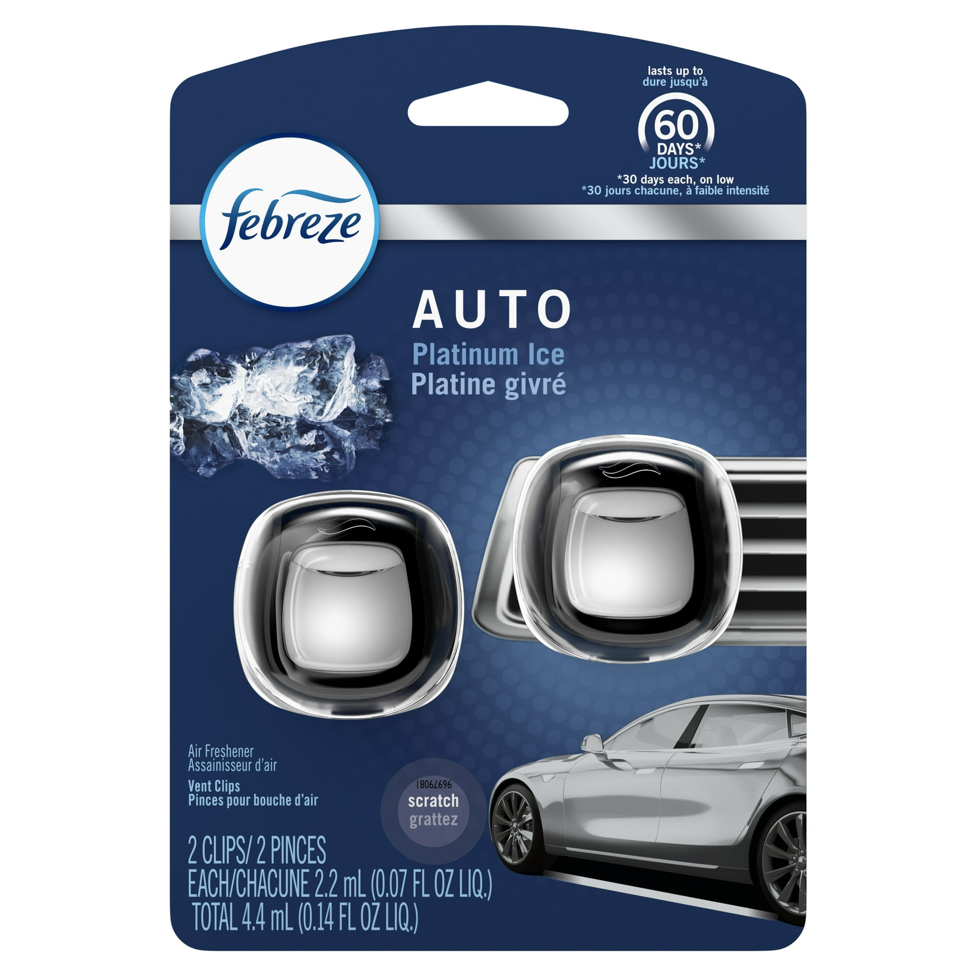 فبرز خوشبوکننده دریچه کولر ماشین رایحه پلاتینیوم ایس (Febreze Auto Platinum Ice)