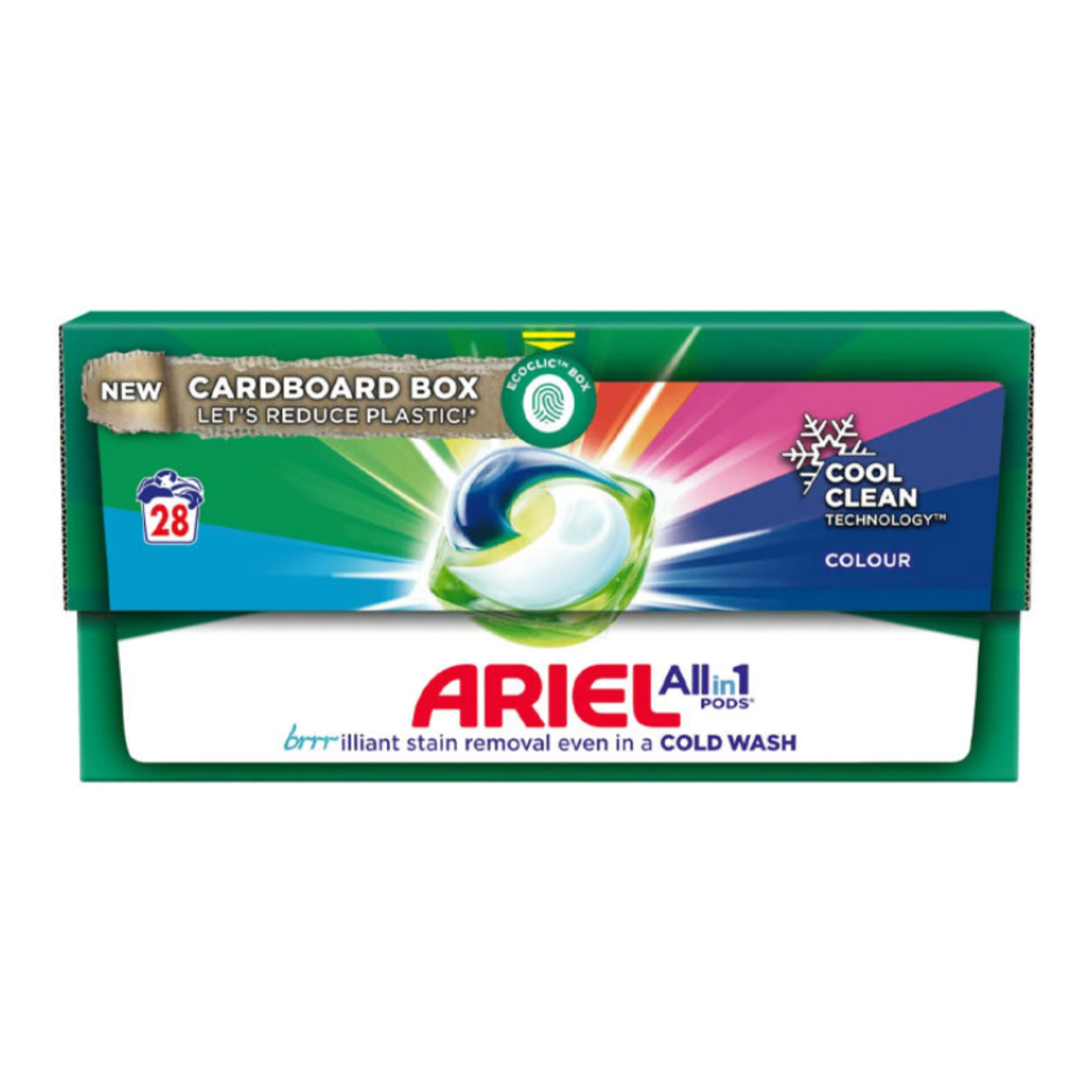 اریل کول کلین رنگی فرانسه قرص لباسشویی (28 Ariel Pods Cool Clean Color)